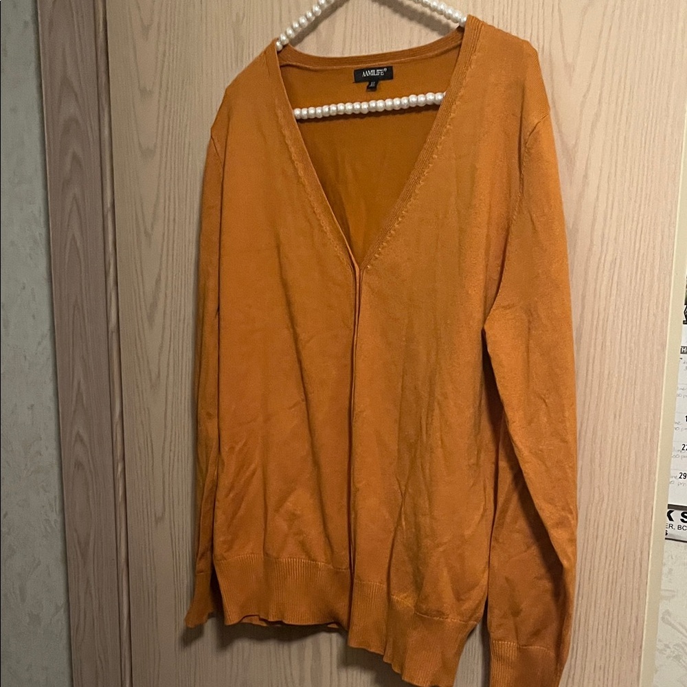 Aamilife Women's Orange Cardigan
